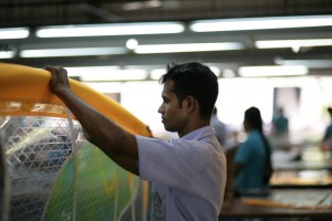 Jayalal rigs and inspects every sail.