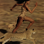 running with cheetah